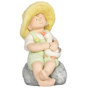 Statua da Giardino Ragazzo con Cappello di Paglia ¨C Zephmum ¨C 23.5x25x43 cm