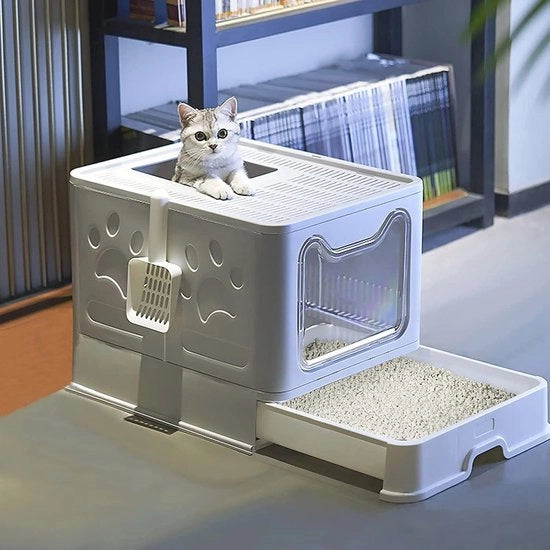Cattilettiera Opvougbile con Coperchio e Accessori inclusi - Facile da Pulire, Grande Capacità, Ideale per Animali Domestici