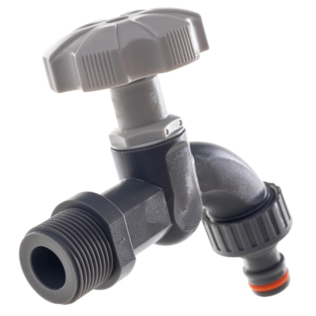 Rubinetto da giardino KADAX 3/4 per serbatoio di acqua piovana con valvola a barilotto.