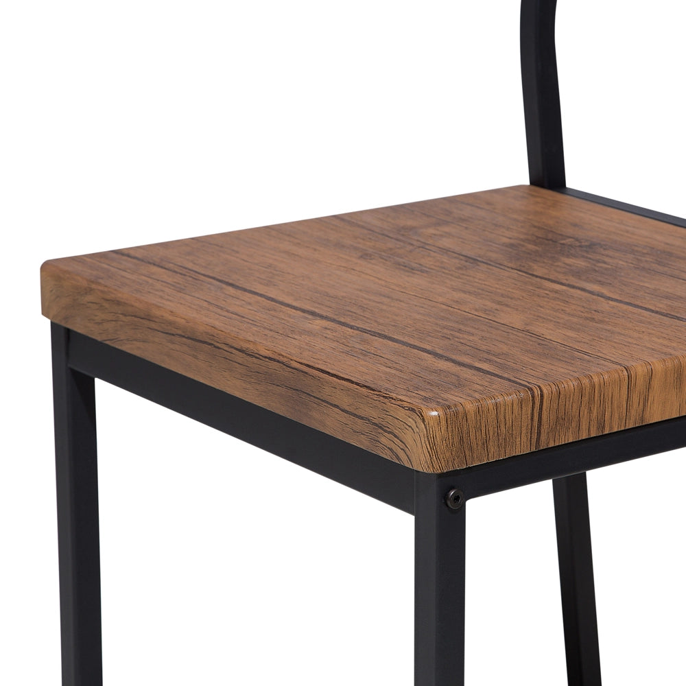 Set di 6 sedie da pranzo in legno scuro con gambe in metallo da cucina industriale