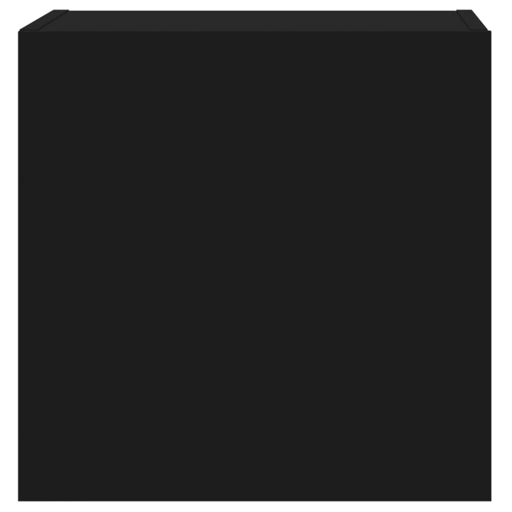 Mobile TV multimediale da parete mensola TV credenza TV adatto per sala da pranzo soggiorno camera da letto 2 pezzi 40,5 x 30 x 40 cm legno ingegnerizzato nero 02_0028916
