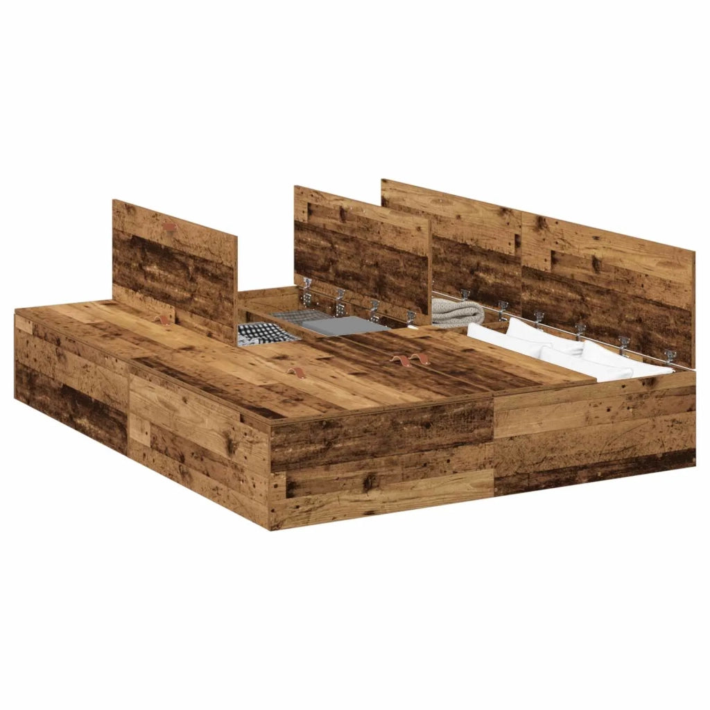Struttura letto con contenitore Legno vecchio 150 x 200 cm 3335387