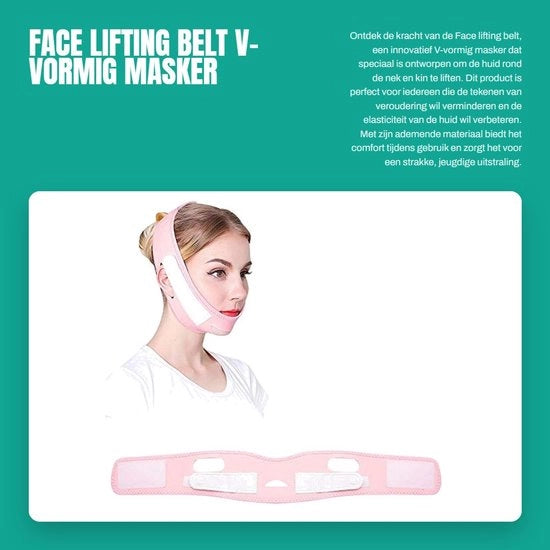 Rilievo del viso con cavo di tiraggio V - Anti-invecchiamento - Respirazione - Lavabile - Adatto a tutti i tipi di pelle - Eleva collo e mento - Faccialifting con maschera