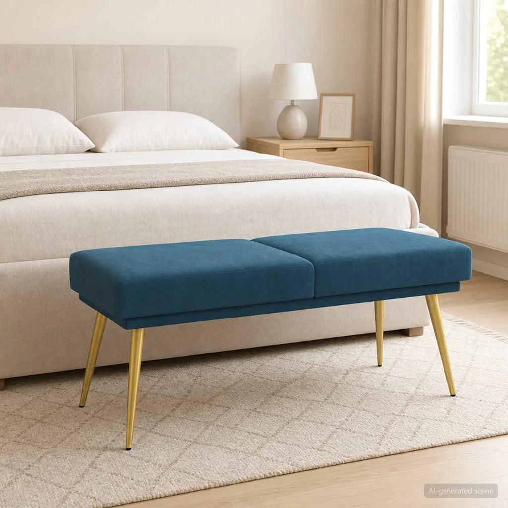 Panchina a doppio strato Blu 120 x 45 x 46 cm Velluto 42038594