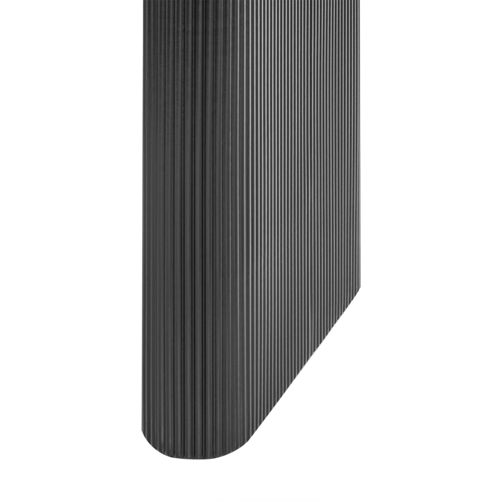 Tavolo da pranzo moderno 198 x 93 cm Forma irregolare Gambe nervate industriali MDF nero