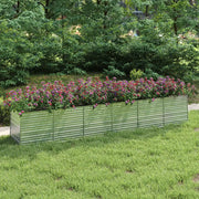 Letto Rialzato Giardino 480x80x77 cm in Acciaio Zincato Argento 316902