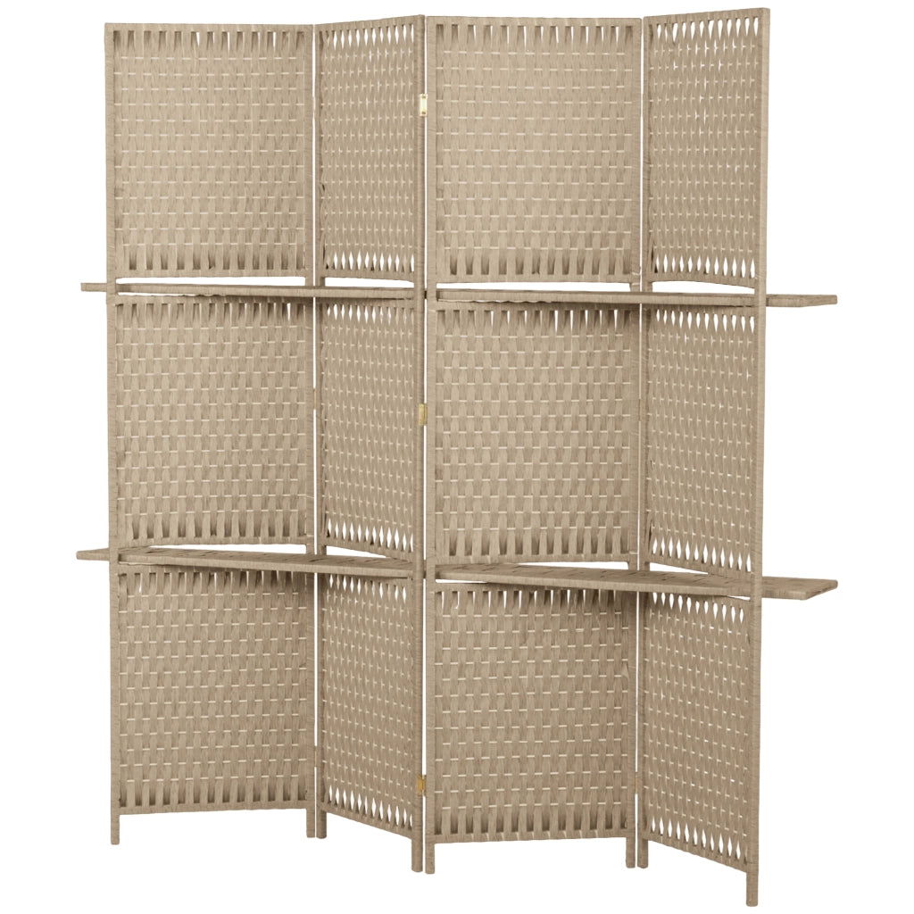 Libreria divisorio ¨C zephmum ¨C 4 pannelli 2 ripiani pieghevoli naturale paglia
