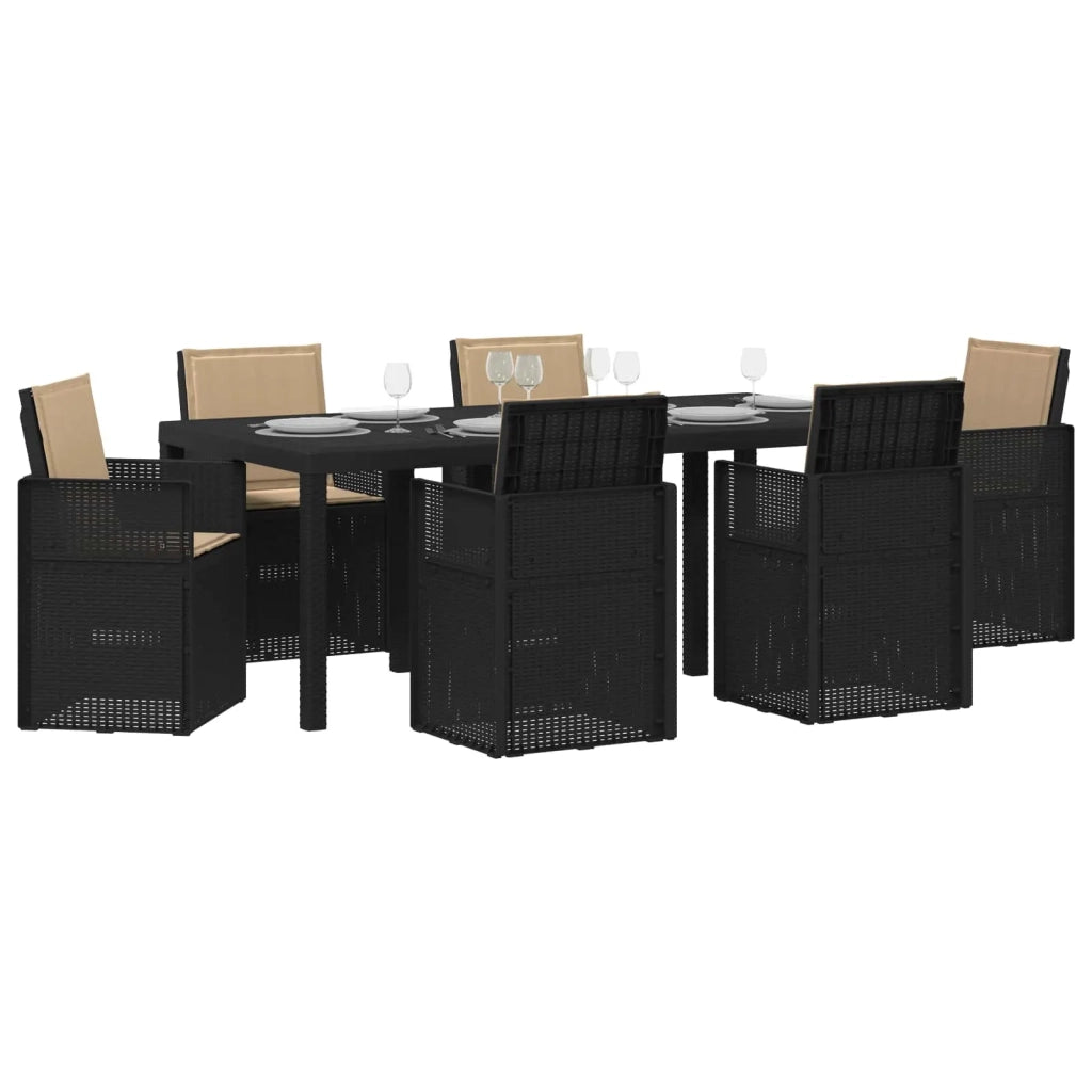 Set da Pranzo per Giardino 7 pcs Antracite e Tortora PP