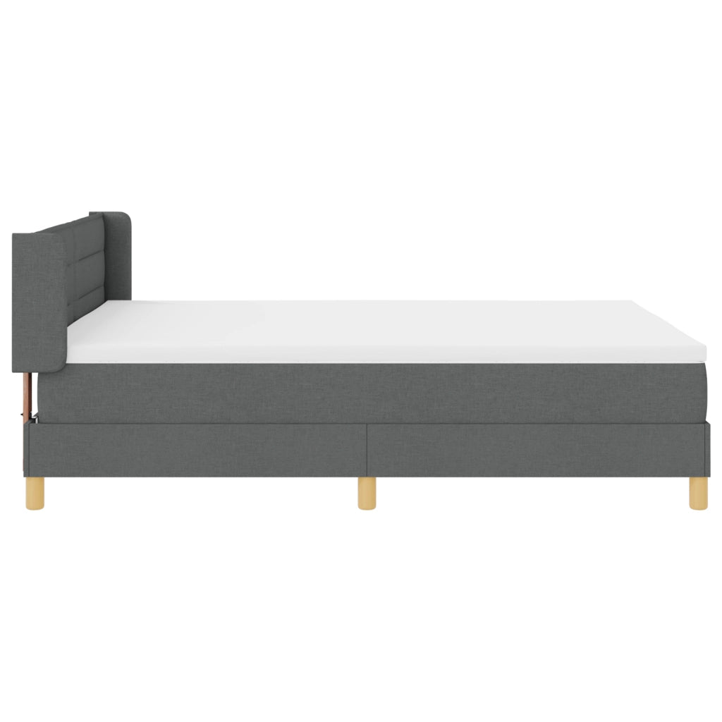 Letto Box Spring con Materasso Grigio Scuro 140x200 cm Tessuto