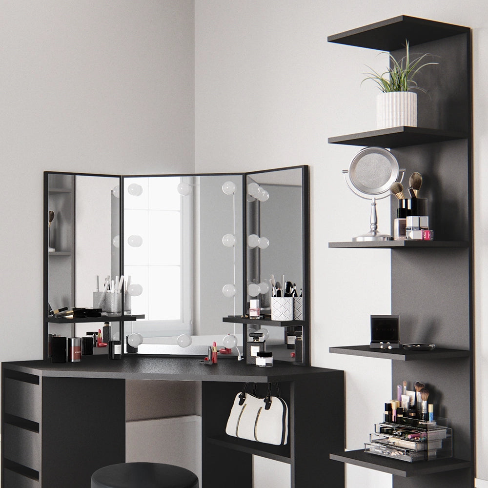 Libreria da parete Paolo Nero 30 x 190 cm Vicco