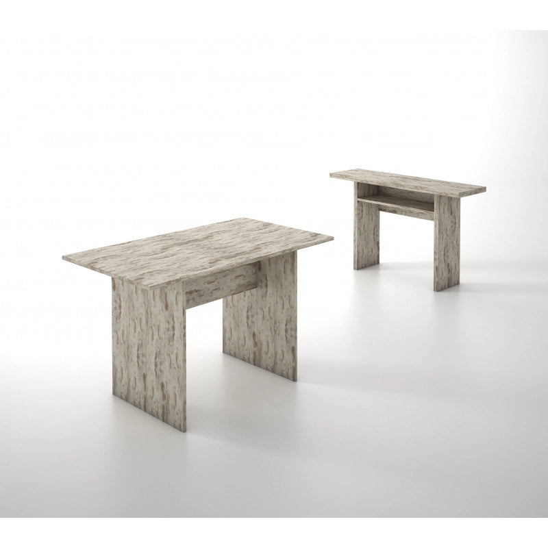 Tavolo consolle estensibile Oplà con piano ribaltabile e vano portaoggetti vintage 120x35/70x75 cm - Terraneo