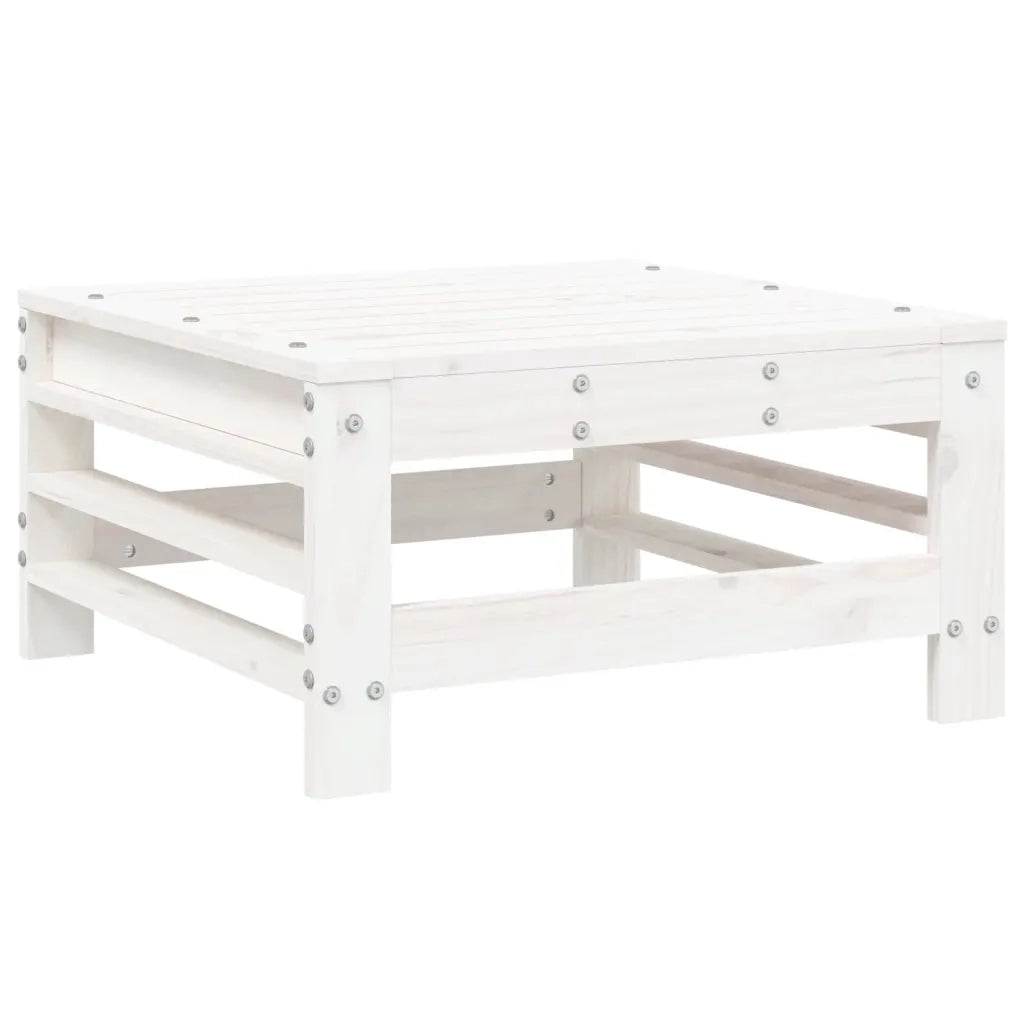 Poggiapiedi da Giardino Bianco in Legno Massello di Pino CFW2134493