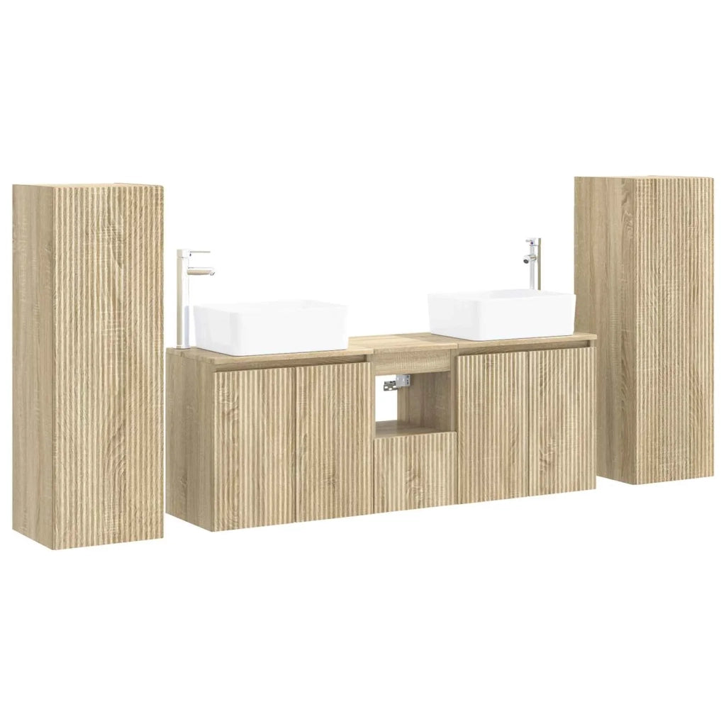 Set di mobili per il bagno 5 pz Rovere Sonoma 3405995