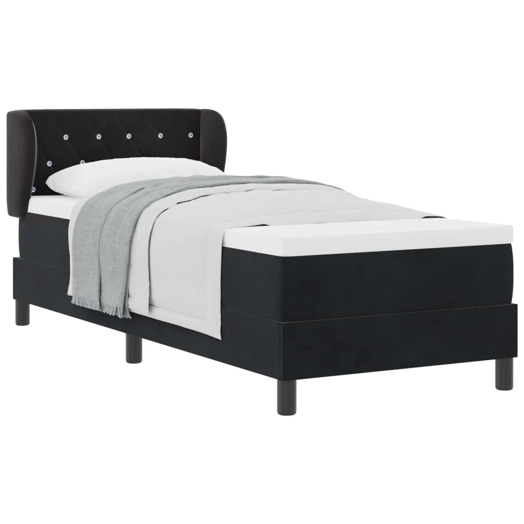 Letto a molle con testiera Nero 80 x 200 cm Velluto 3340306