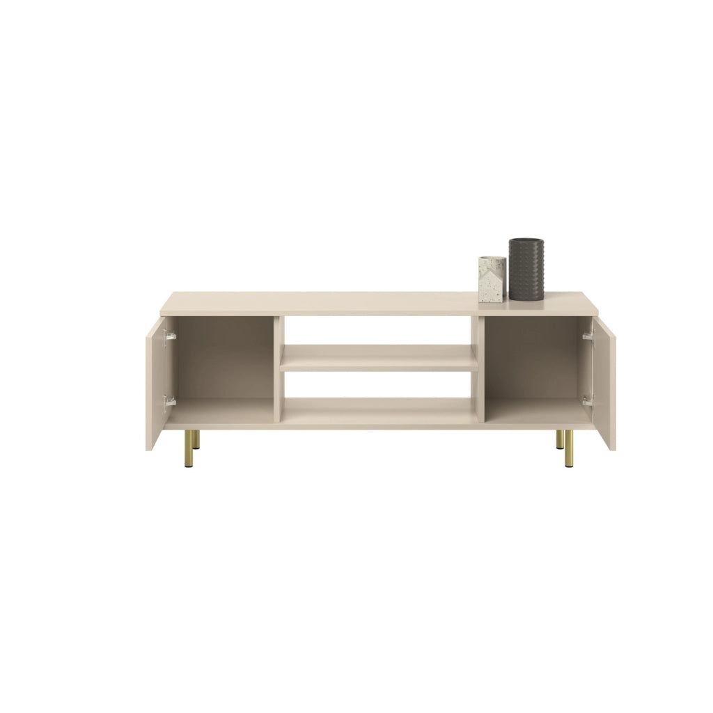 Mobile Porta TV Focus Cashmere 135 cm con Gambe Oro