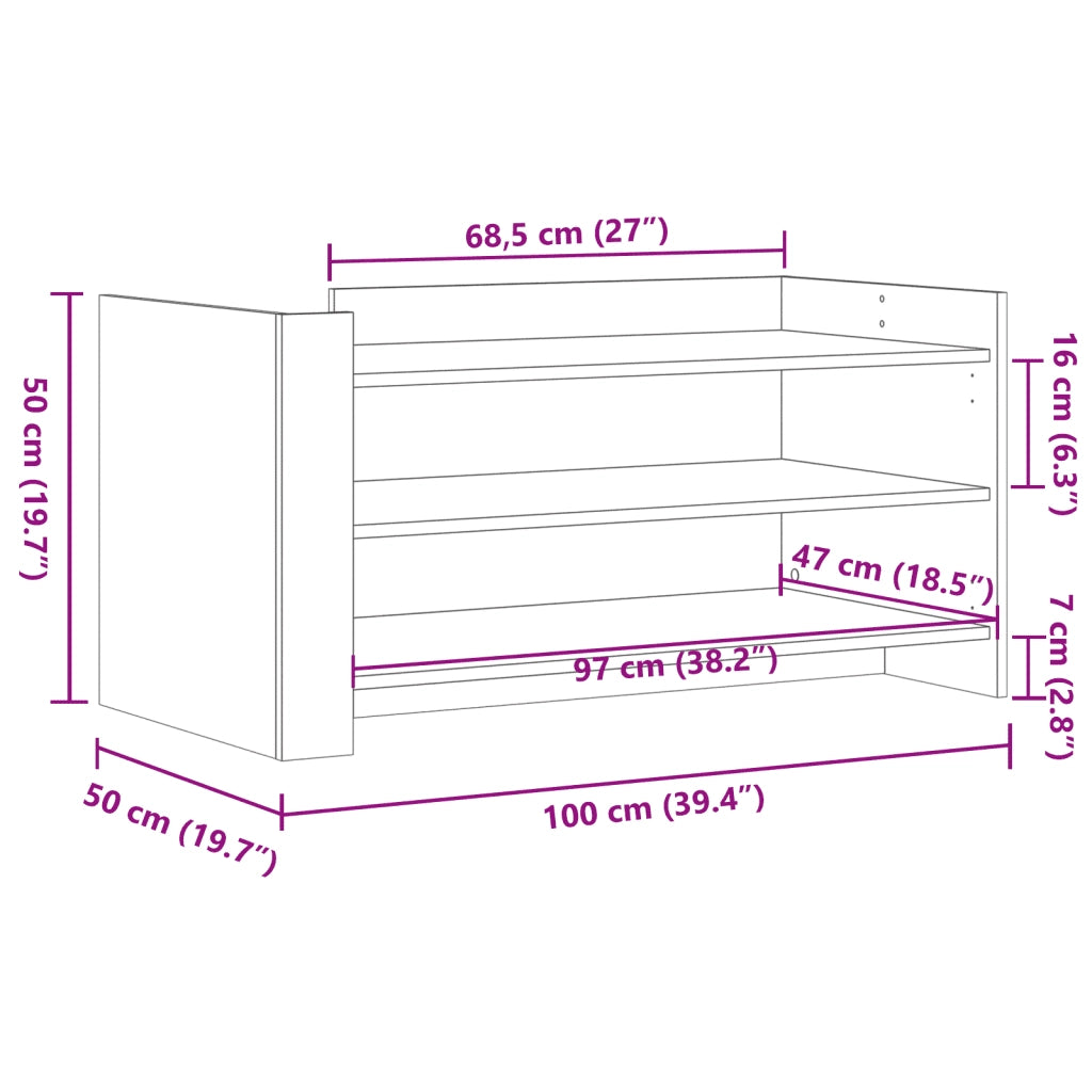 Tavolino Salotto Grigio Cemento 100x50x50 cm Legno Multistrato 848349