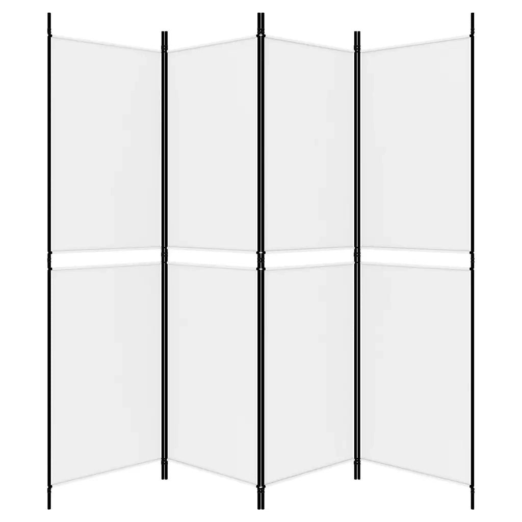 Divisorio a 4 Pannelli Bianco 200x180 cm Tessuto 350214