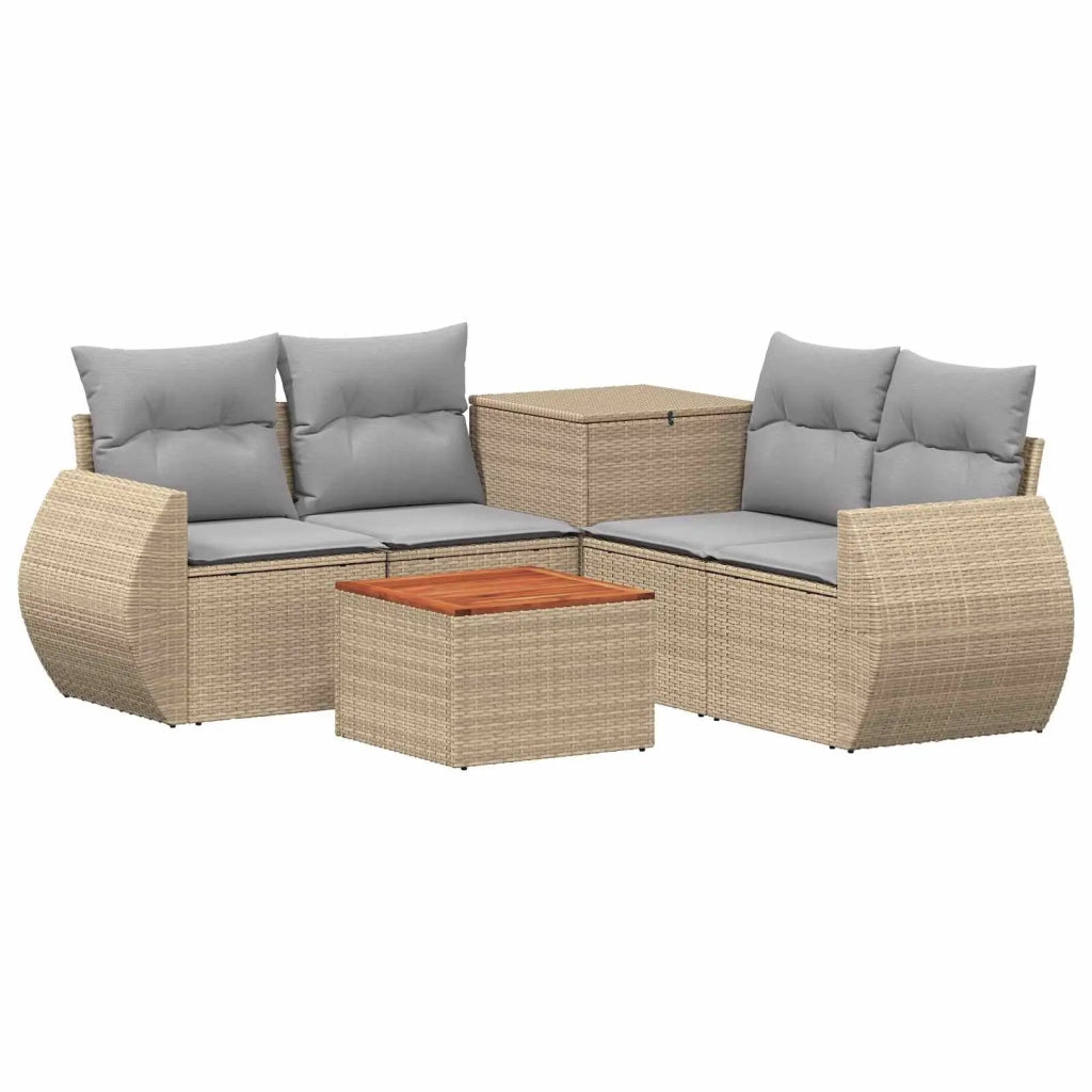 Set di divani 6 pz Beige e Grigio Chiaro 3447527