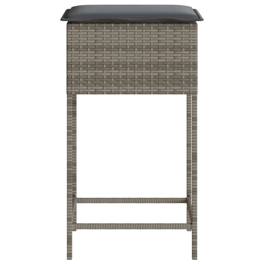 Sgabelli da Bar con Cuscini 2 pz Grigi in Polyrattan CFW1661783