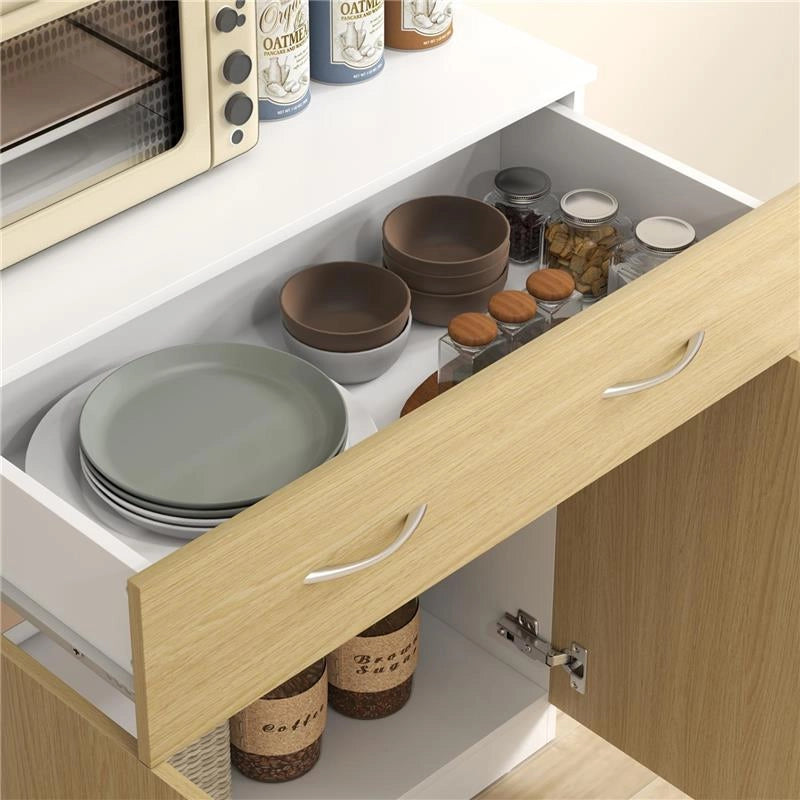 CREDENZA CUCINA CON ARMADIETTI A 2 ANTE E CASSETTO 80X40X180 CM COLORE LEGNO