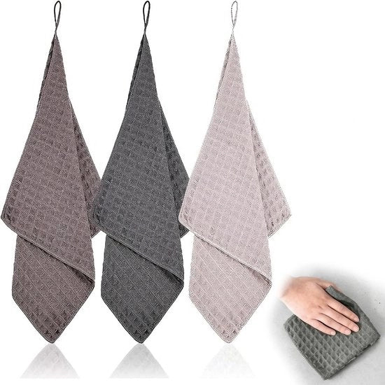 Set di asciugamani per caffè Microvezeldoekjes - 3 pezzi - 30x30 cm - Asciugamani per caffè - Pulizia igienica - Risultato senza strisce - Asciugamani per la pulizia