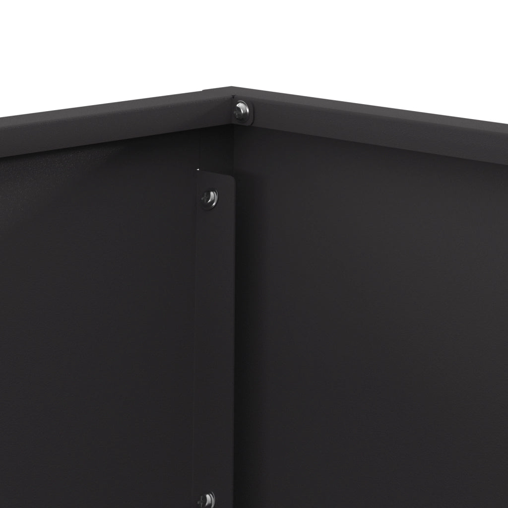Focolare Quadrato Nero 60x60x35 cm in Acciaio