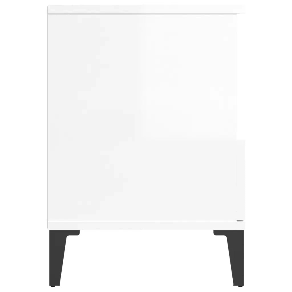 Comodini 2 pz in Bianco Lucido 40x35x50 cm 821815
