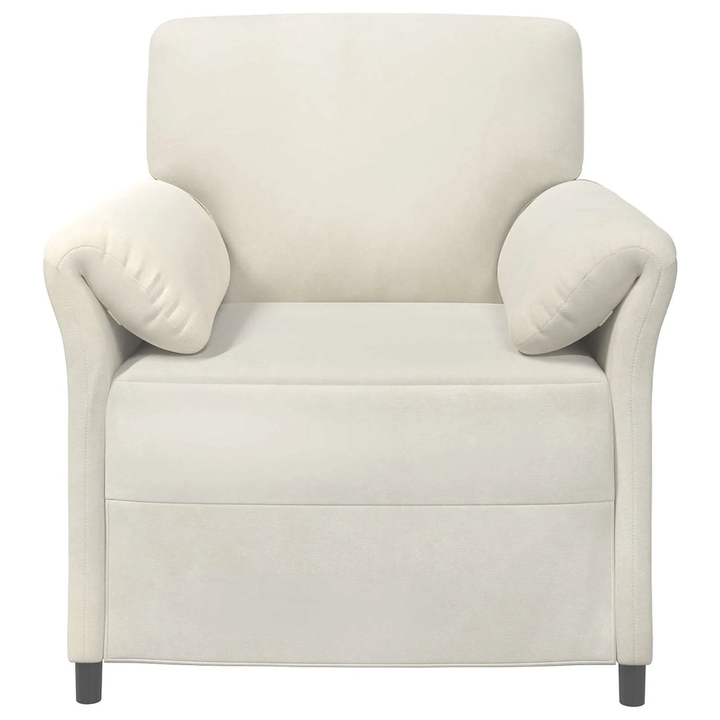 Divano 1 posto Crema 88 x 83 x 95 cm Velluto