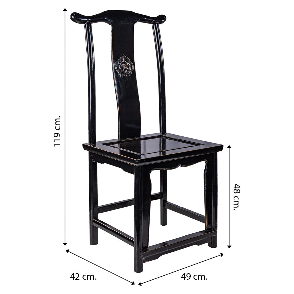 Sedia in legno nero 49x42x119/48h