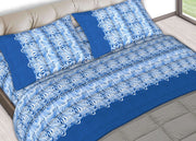 Completo Lenzuola Letto In 100% Cotone Made In Italy Disegni Assortiti C.N - 1 Piazza - Roller Blu