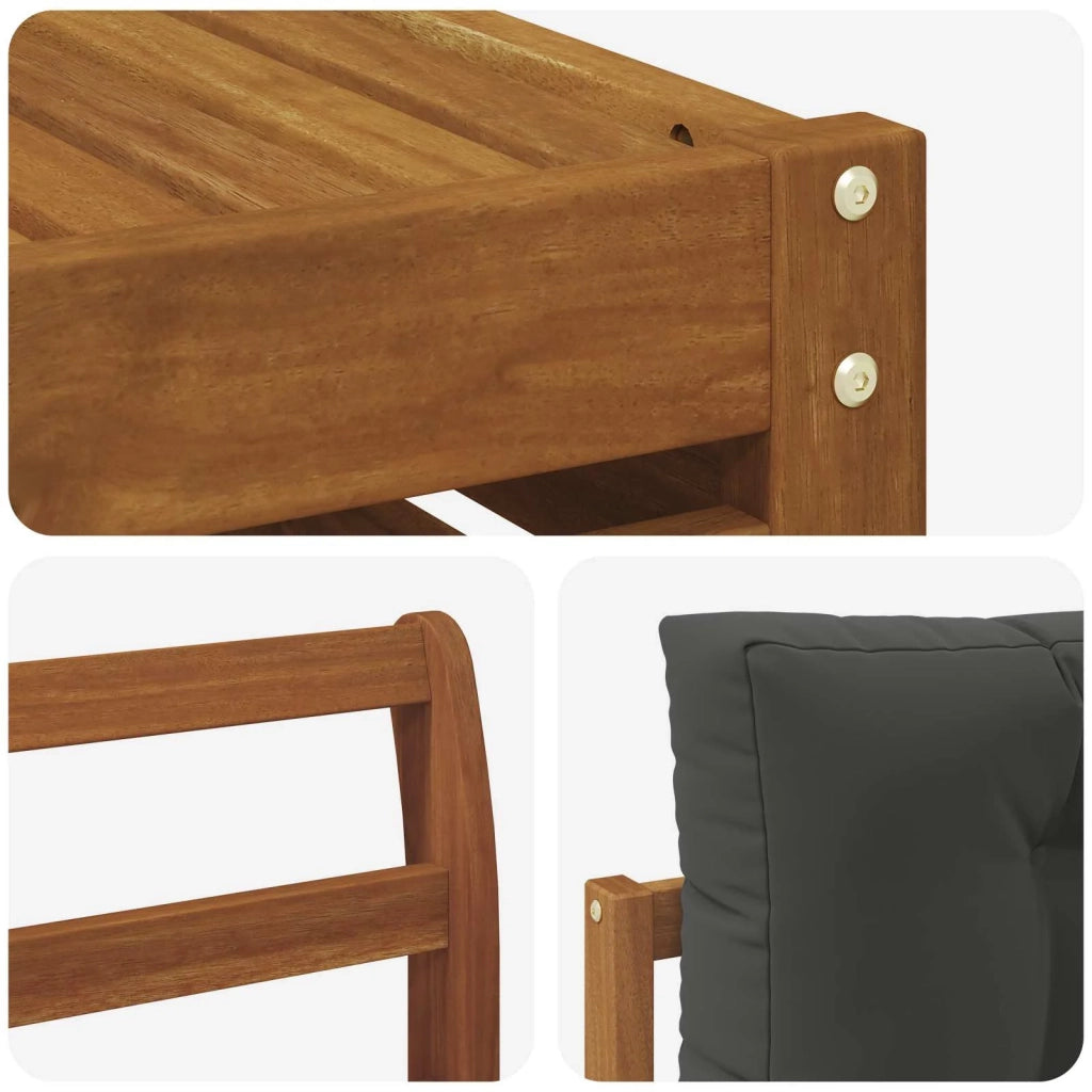 Set di divani da esterno con cuscino 8 pcs Naturale e Antracite 3373862