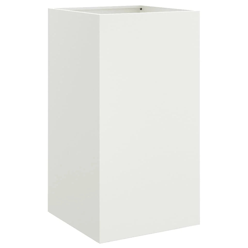 Fioriera rialzata per piante fiori terrazza giardino 42 x 38 x 75 cm acciaio bianco 02_0037597