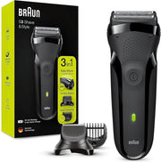 Scheerapparaat elettrico - 3 in 1 - Per uomini - Senza fili - Ricaricabile - Durata batteria 30 minuti - Taglio - Per barba e viso - Lavabile - Nero -