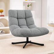 POLTRONA Girevole 76x65x45 cm Grigia in Poliestere
