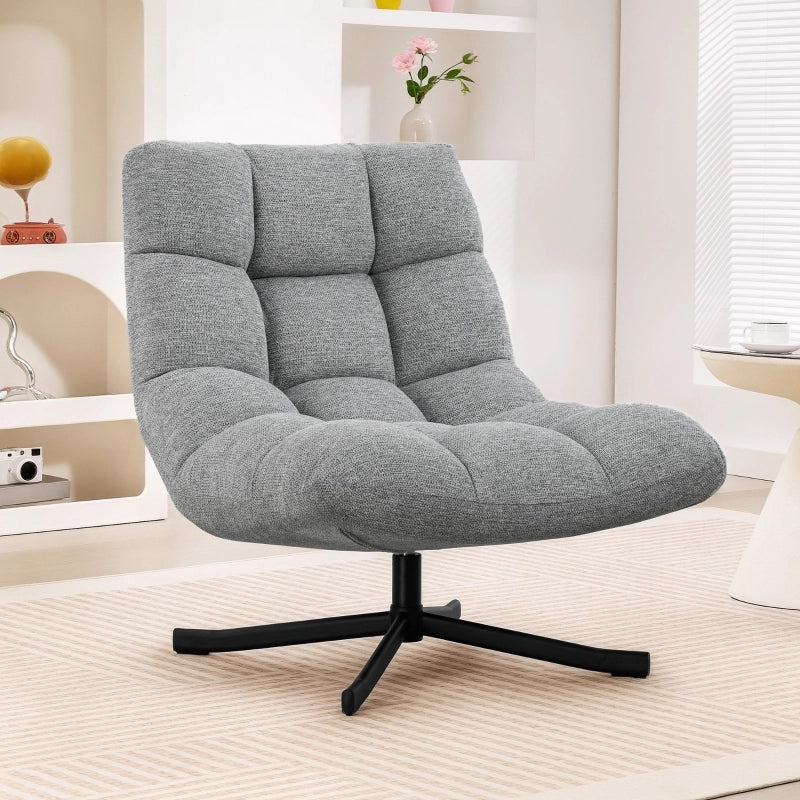 POLTRONA Girevole 76x65x45 cm Grigia in Poliestere