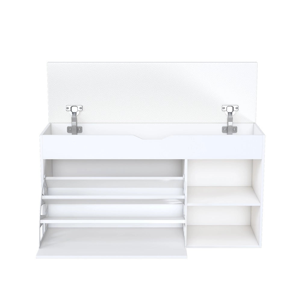 Panca Scarpiera con Vano Contenitore ¨C Xylo ¨C Bianco, 100x30x52 cm