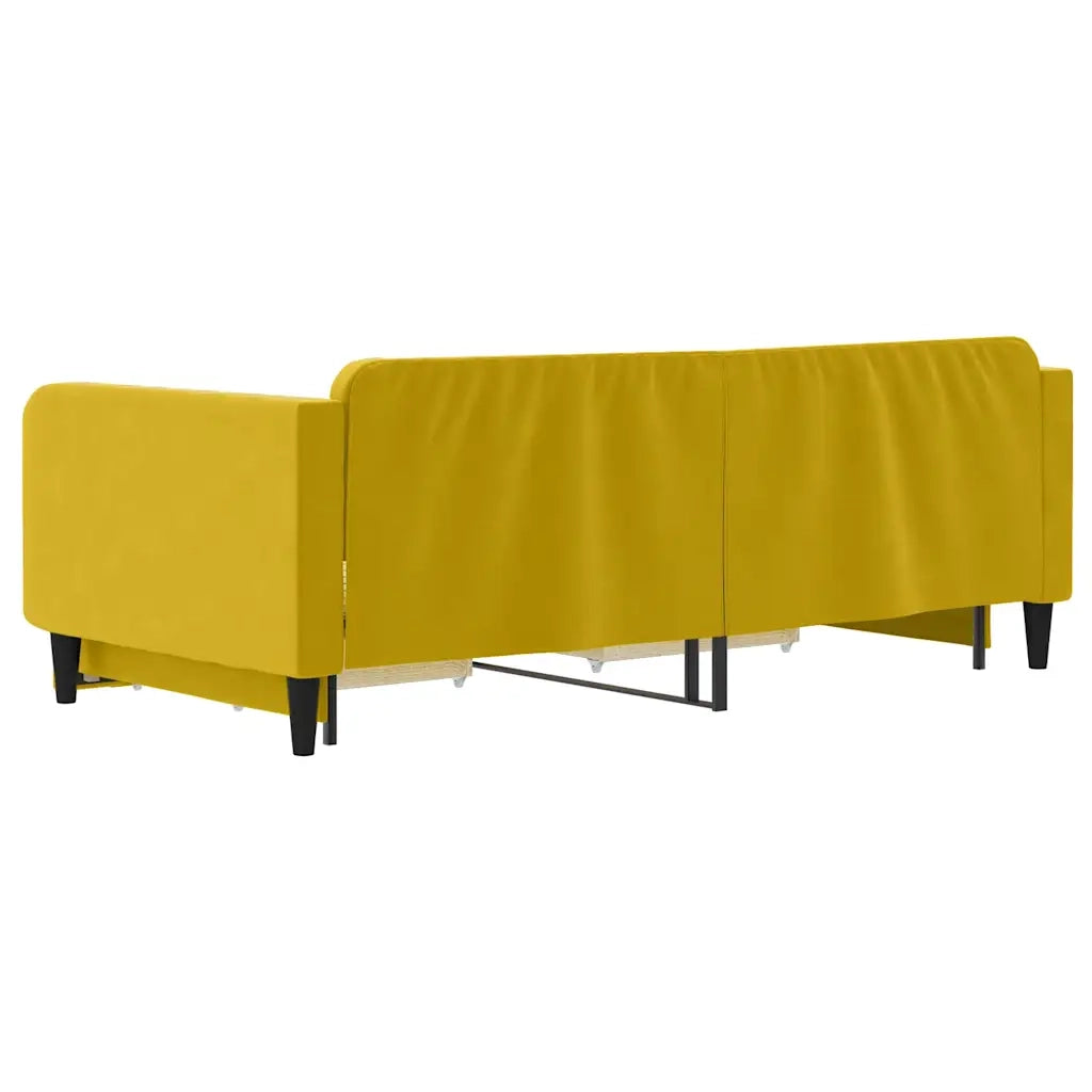 Divano Letto Estraibile con Cassetti-Sofa Letto-Daybed Giallo 100x200cm Velluto 354167