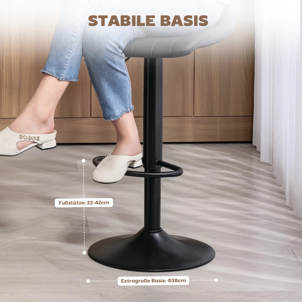 Sgabelli Bar 2 Pezzi Retr¨° con Poggiapiedi Altezza Regolabile ¨C Zephmum ¨C 43x49.5x111 cm