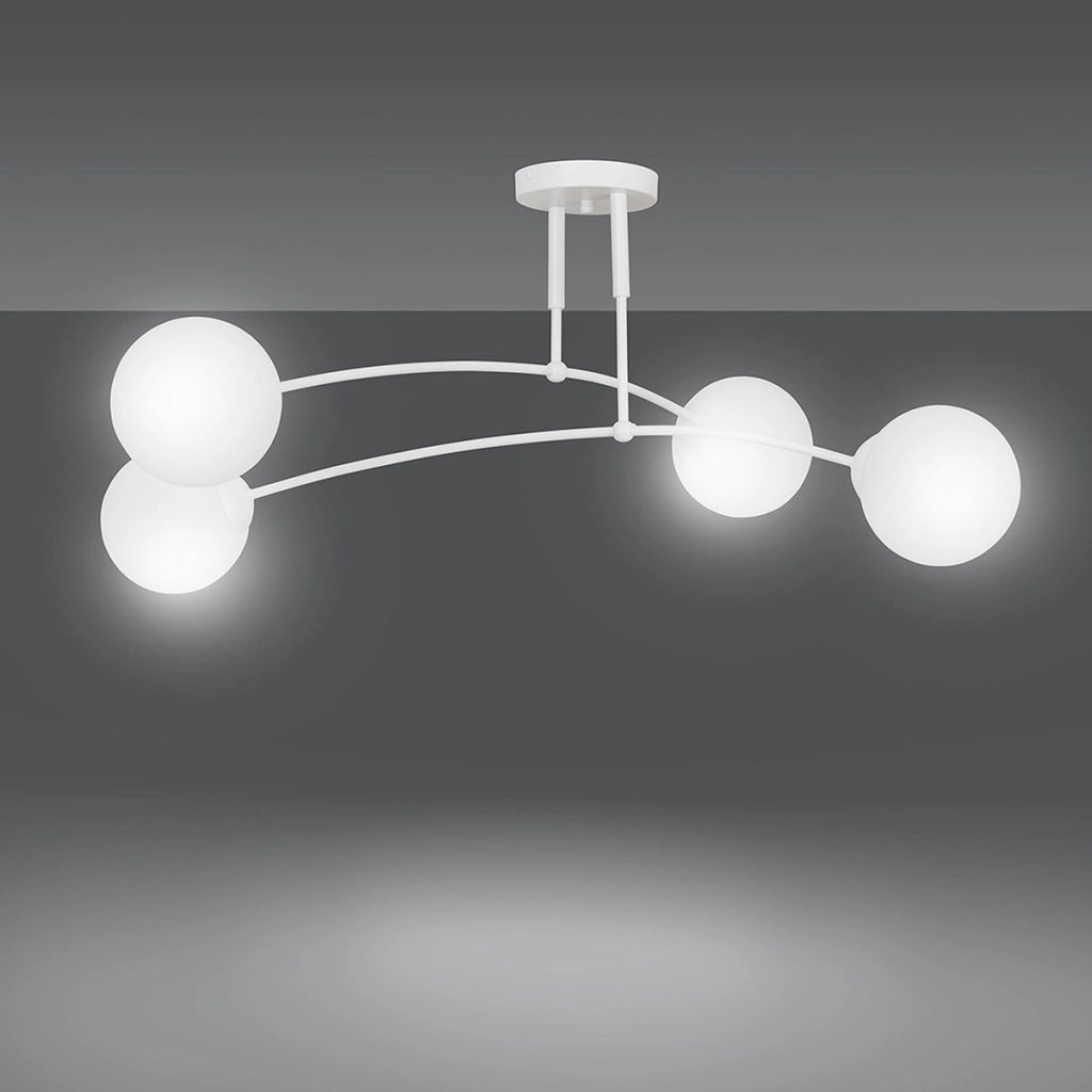 Lampada a sospensione PREGOS in acciaio bianco opaco