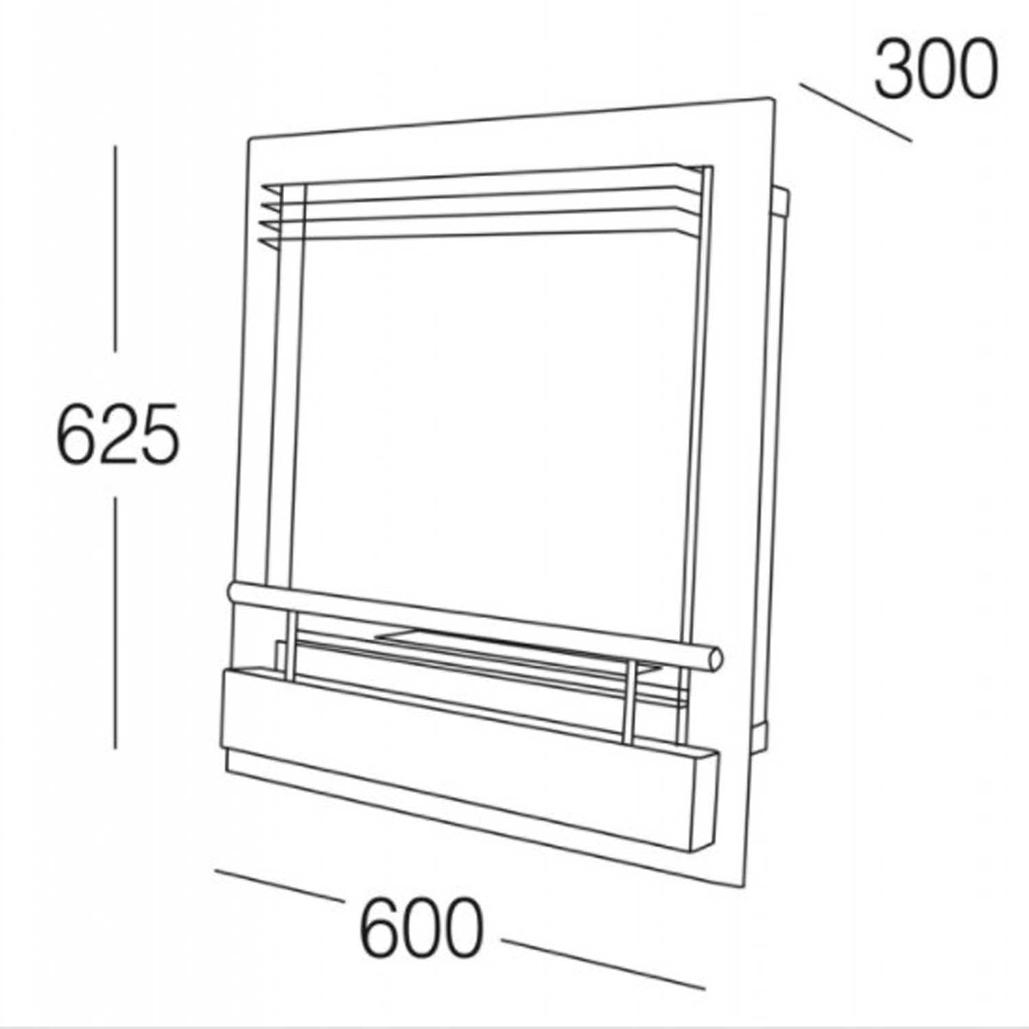 Biocamino da incasso Nero mod. Inserto