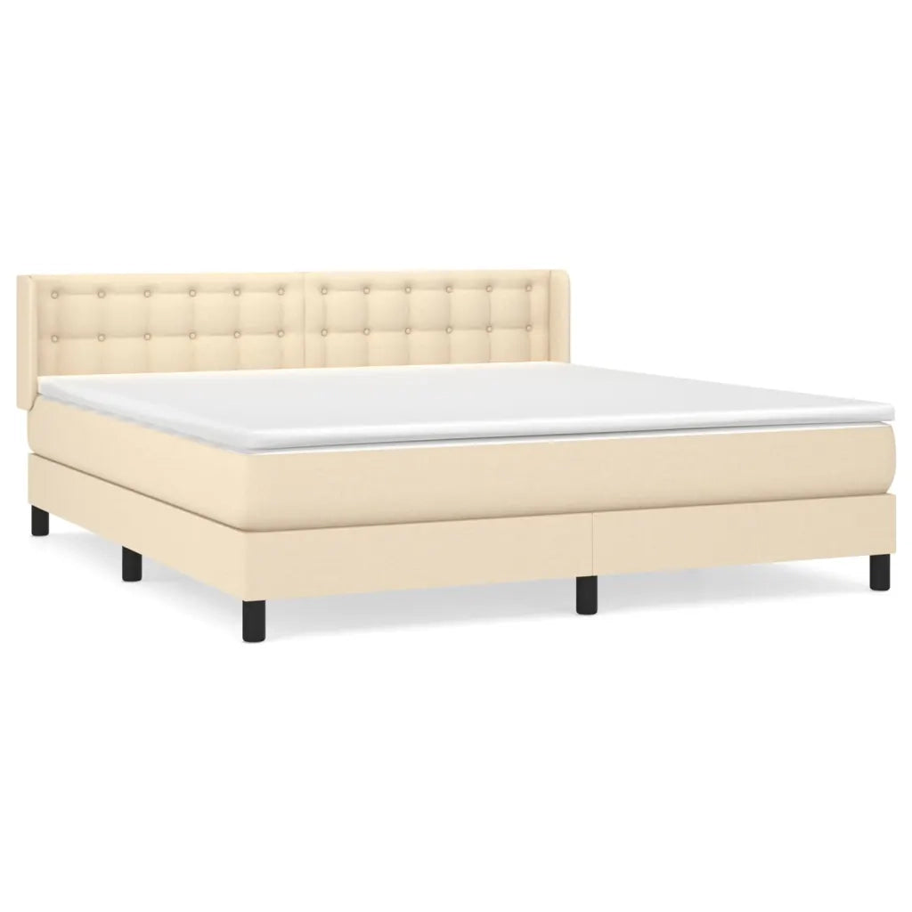 Giroletto a Molle con Materasso Crema 180x200 cm in Tessuto cod mxl 41536