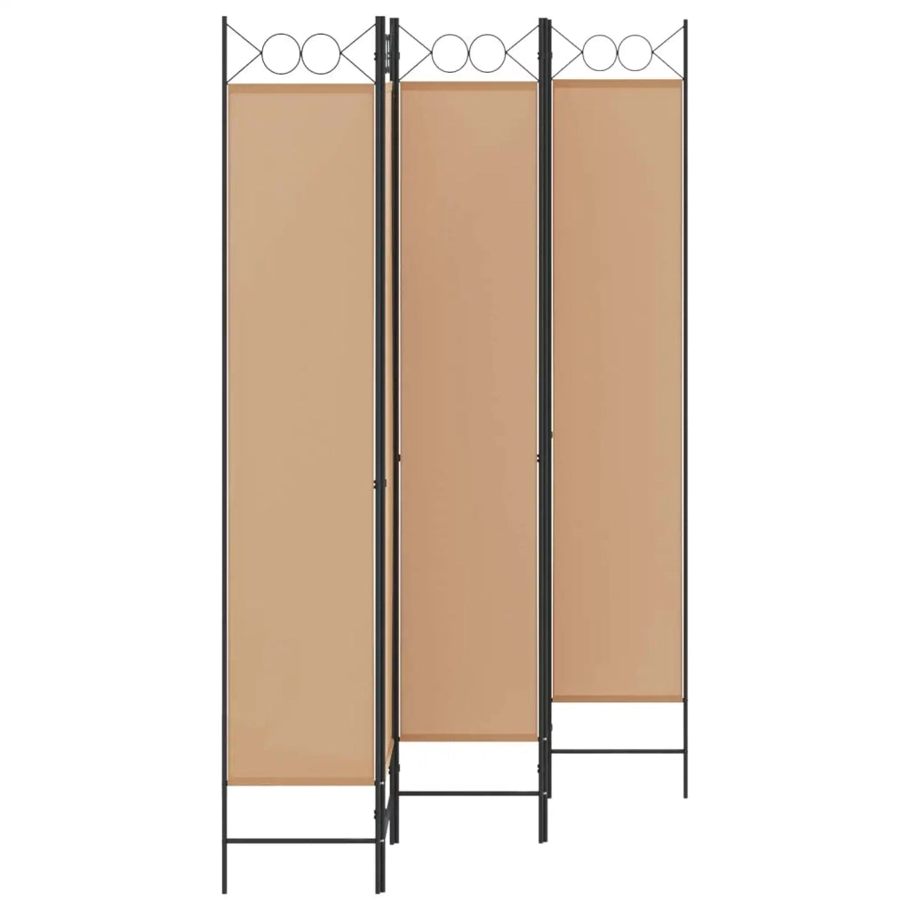 Paravento a 5 Pannelli Beige 200 x 220 cm Tessuto 42039205