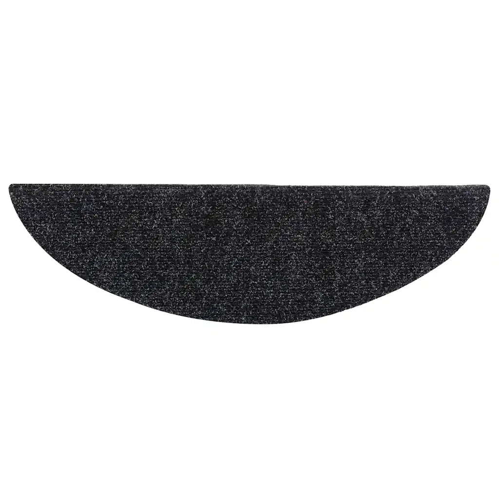 Tappetini per scale autoadesivi 10 pz 56x17x3 cm neri semicircolari 149679