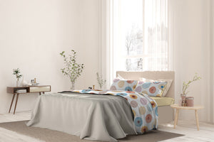 Set Lenzuola 1 Piazza e Mezzo con Stampa Sopra Sotto e Federe Circle