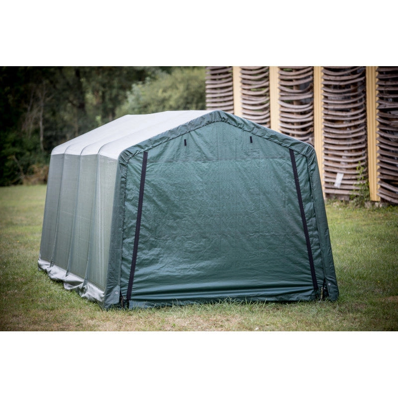 Casetta da giardino in telo rinforzato 3,05x6,10 m – struttura in acciaio Ø34 mm – porta 230x190 cm – AT3061 Foresta