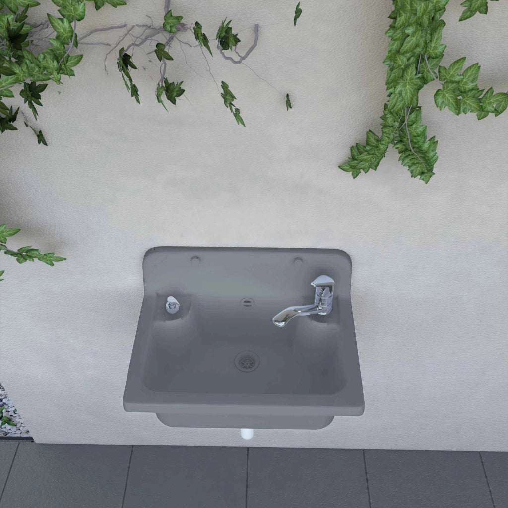 PILOZZO MAXI da muro in PP - Dim: 55 X 37 cm - Completo di GRIGLIA - CR - Colore: GRIGIO PIETRA