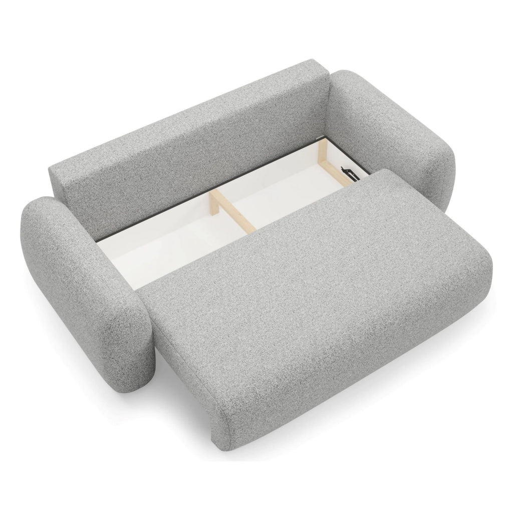 Sessame, Divano Letto 3 Posti Contenitore, 266x121 cm Grigio Chiaro
