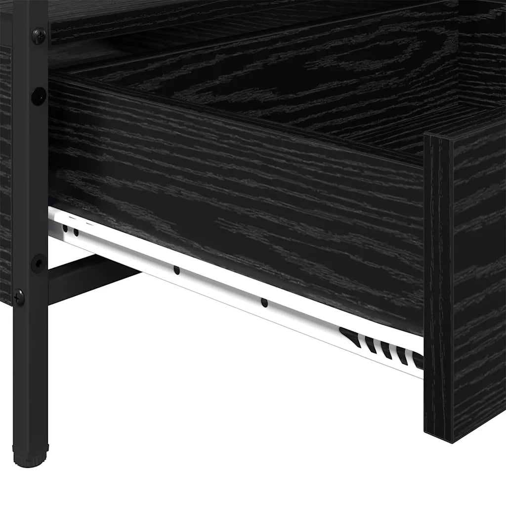 vidaXL Tavolino da salotto with Drawer Rovere nero 100 x 51 x 45 cm