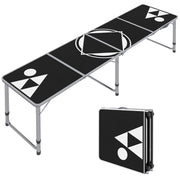 Tavolo da campeggio pieghevole, regolabile in altezza, telaio in alluminio ¨C zephmum ¨C Nero, 240x60x54/62/70 cm