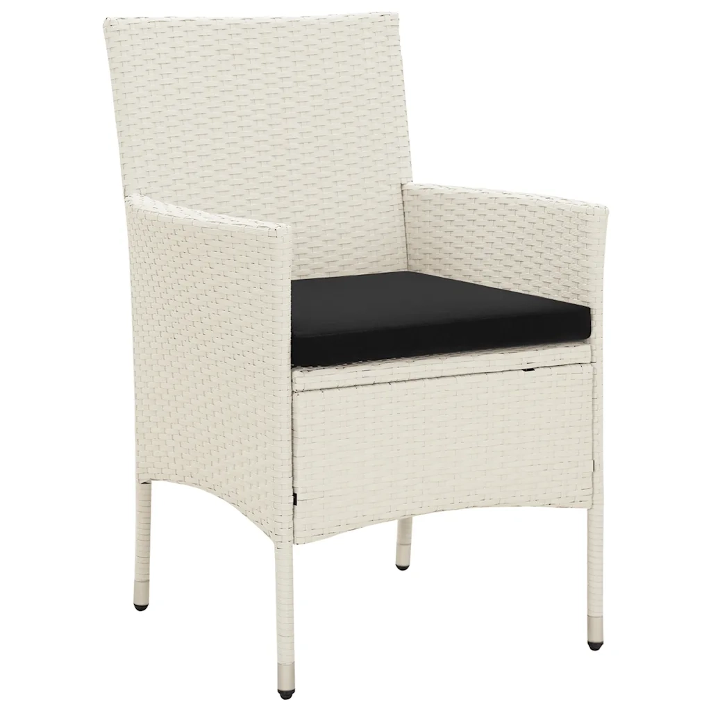 Set Mobili da Giardino 5 pz con Cuscini in Polyrattan Biancocod mxl 73510